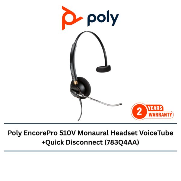 Poly EncorePro 510V Monaural Headset VoiceTube +Quick Disconnect (783Q4AA)