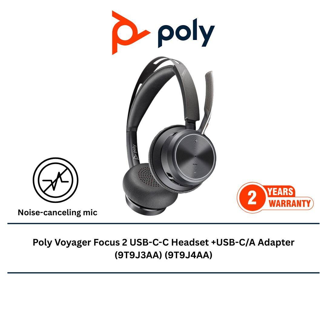 Poly Voyager Focus 2 USB-C-C Headset +USB-C/A Adapter (9T9J3AA