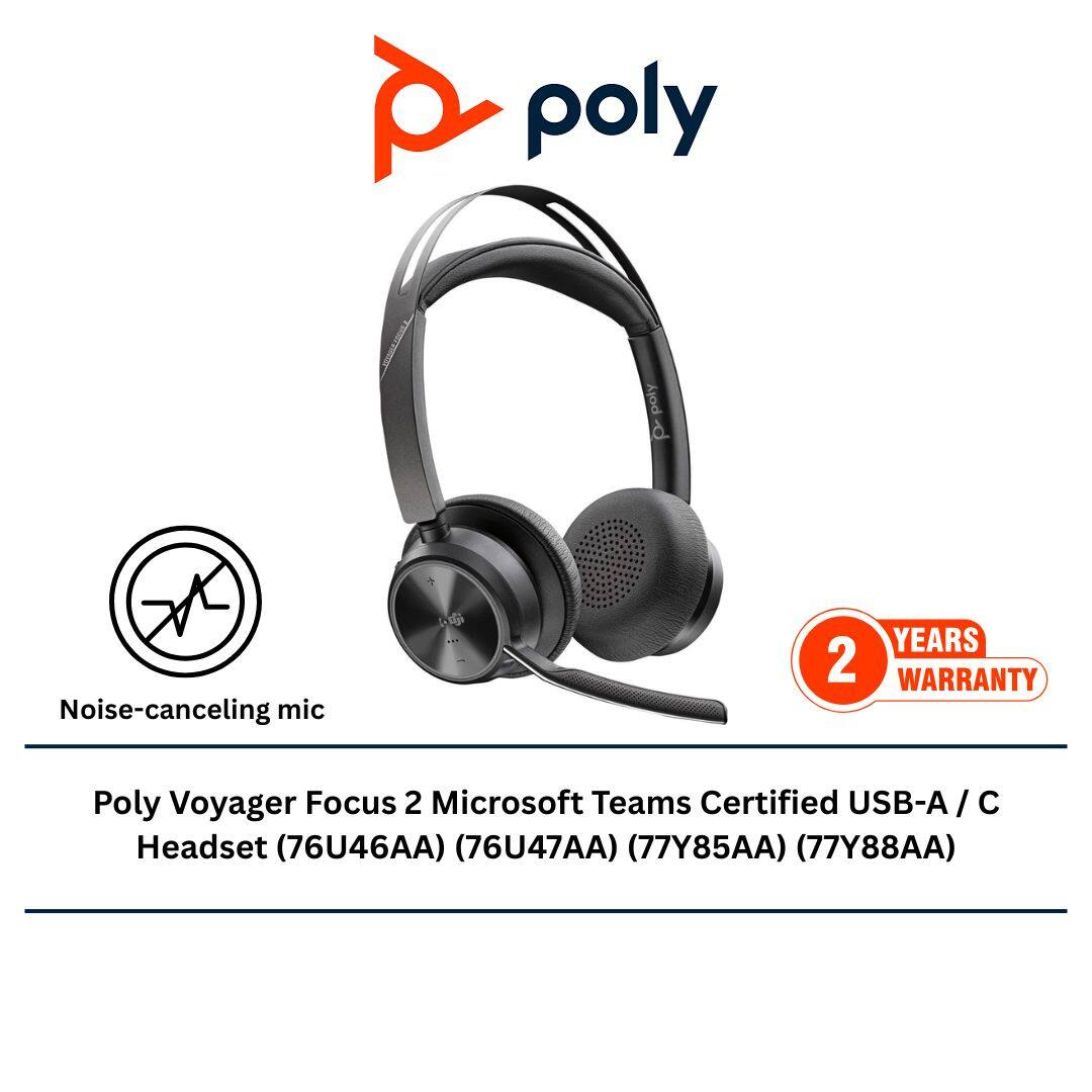 Poly Voyager Focus 2 Microsoft Teams Certified USB-A / C Headset