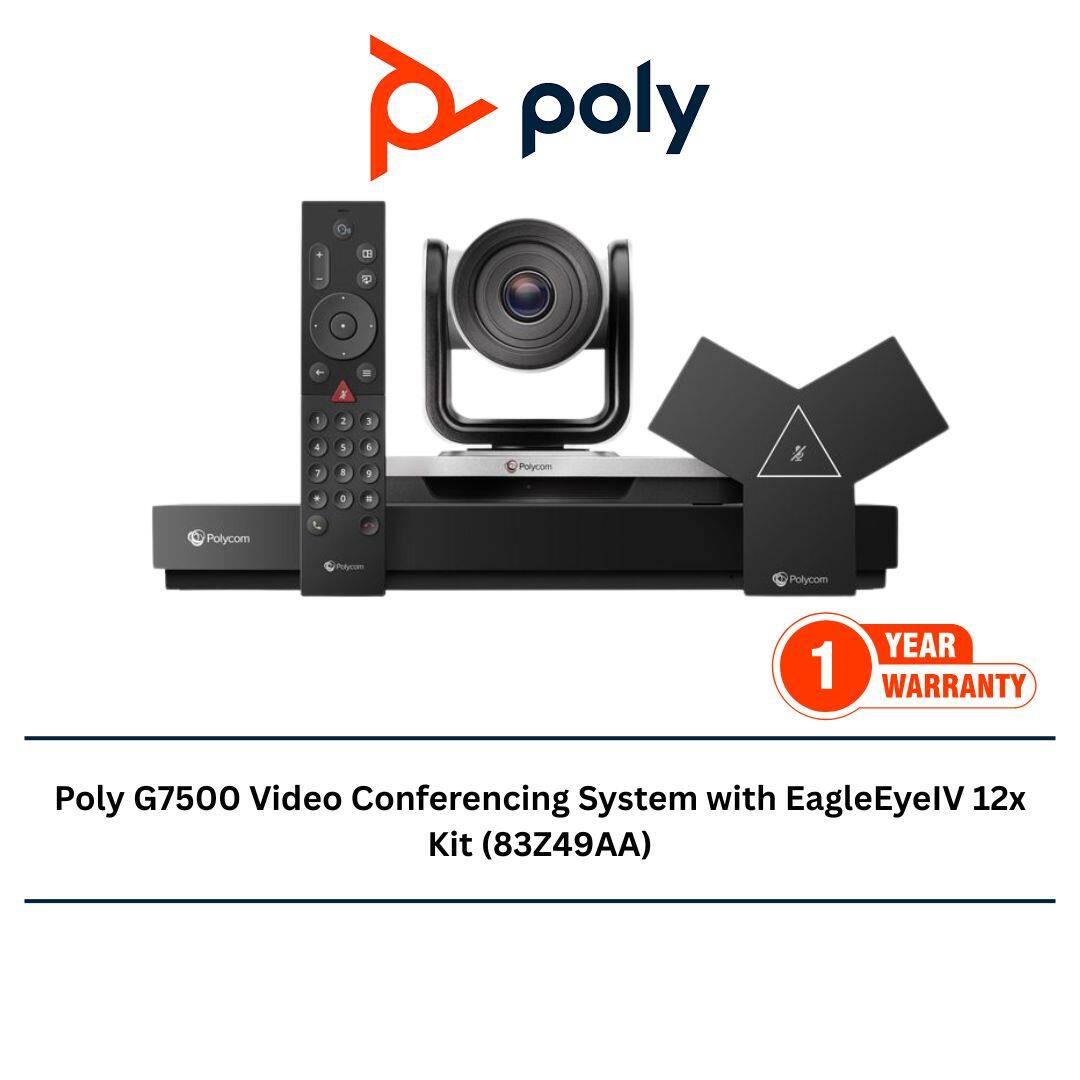 Poly Kl Poly G7500 Video Conferencing System with EagleEyeIV 12x Kit (83Z49AA ...