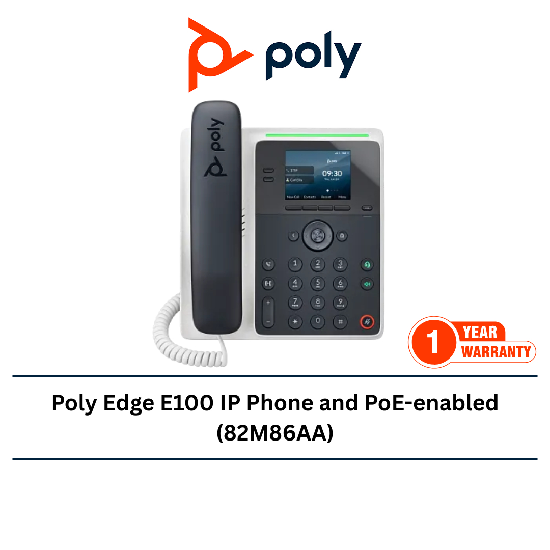 Poly Kl Poly Edge E100 IP Phone and PoE-enabled (82M86AA) – Poly Malaysia