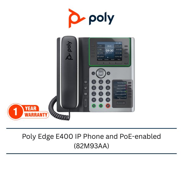 Poly Edge E400 IP Phone and PoE-enabled (82M93AA)