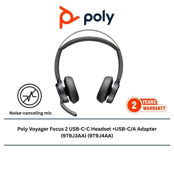 Poly Voyager Focus 2 USB-C-C Headset +USB-C/A Adapter (9T9J3AA) (9T9J4AA)