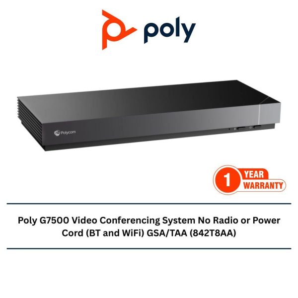 Poly G7500 Video Conferencing System No Radio or Power Cord (BT and WiFi) GSA/TAA (842T8AA)