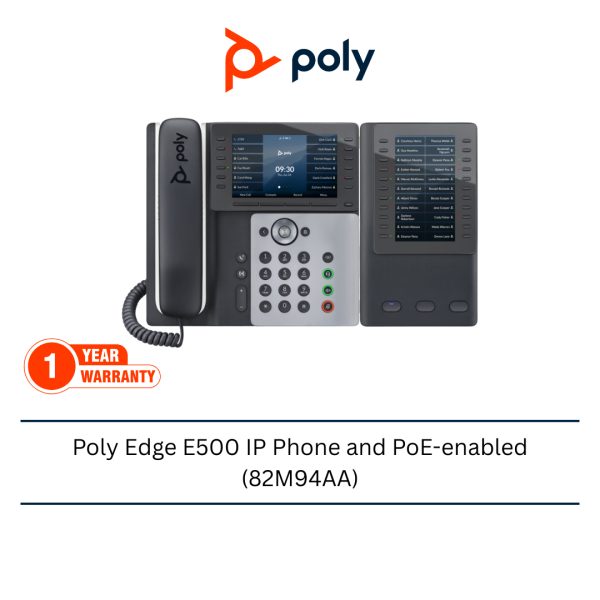 Poly Edge E500 IP Phone and PoE-enabled (82M94AA)