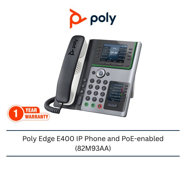 Poly Edge E400 IP Phone and PoE-enabled (82M93AA)