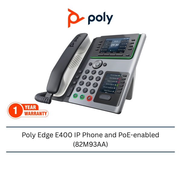 Poly Edge E400 IP Phone and PoE-enabled (82M93AA)