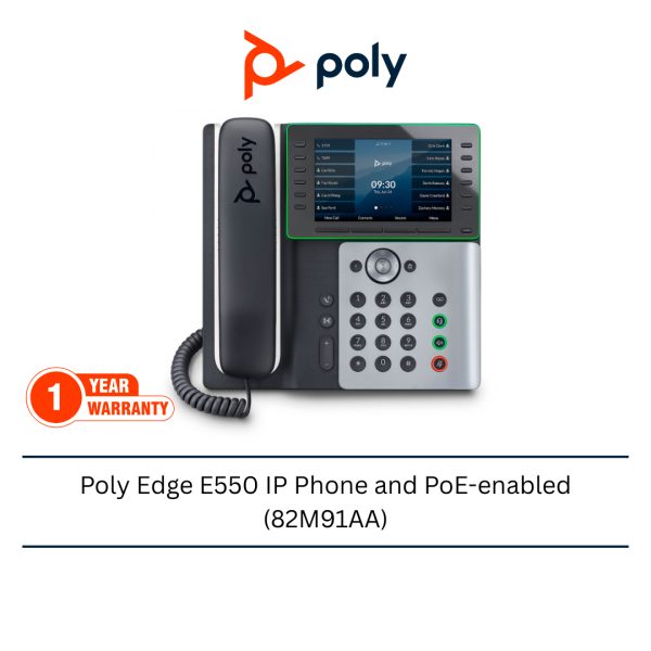 3 Poly Edge E550 IP Phone and PoE-enabled (82M91AA)