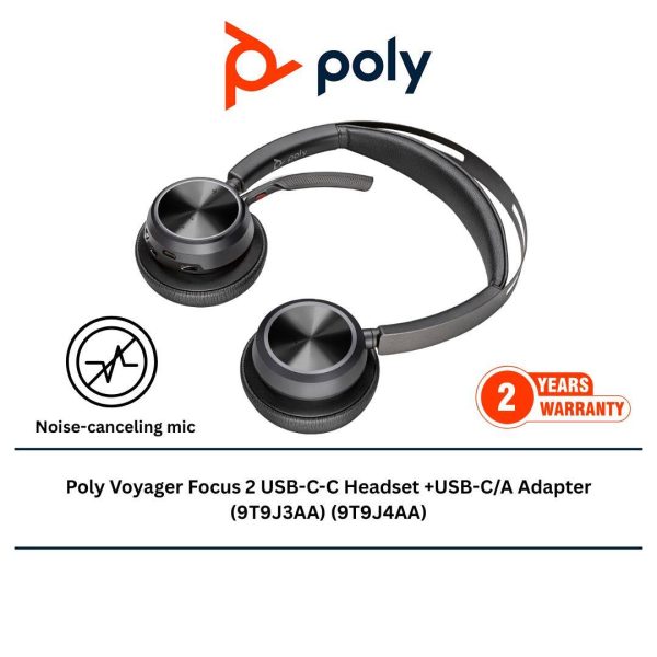 Poly Voyager Focus 2 USB-C-C Headset +USB-C/A Adapter (9T9J3AA) (9T9J4AA)