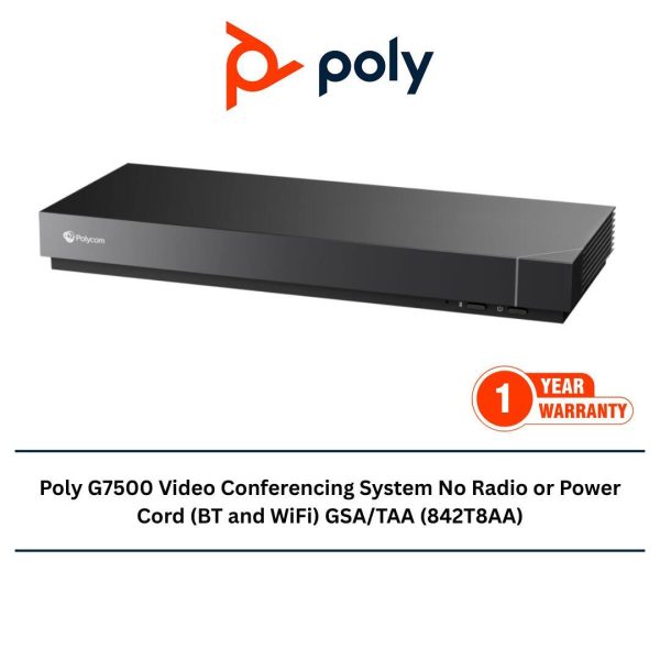 Poly G7500 Video Conferencing System No Radio or Power Cord (BT and WiFi) GSA/TAA (842T8AA)