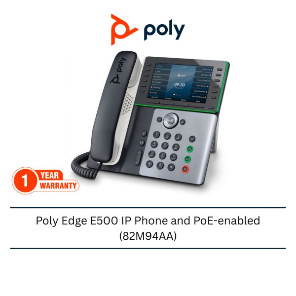 Poly Edge E500 IP Phone and PoE-enabled (82M94AA)