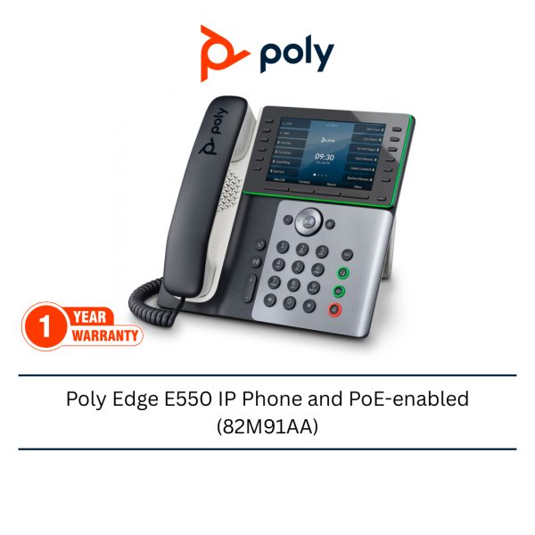 4 Poly Edge E550 IP Phone and PoE-enabled (82M91AA)