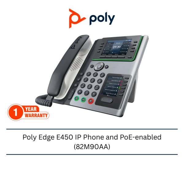 Poly Edge E450 IP Phone and PoE-enabled (82M90AA)