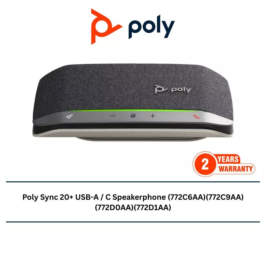 Poly Kl Poly Sync 20+ USB-A / C Speakerphone (772C6AA)(772C9AA)(772D0AA ...